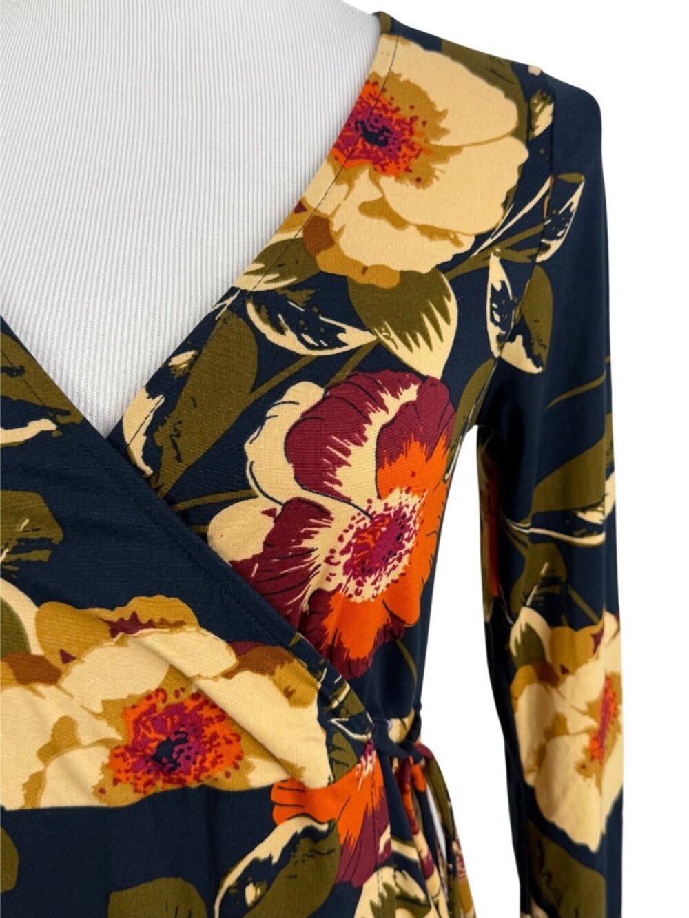 Altar'd State Navy Moody Floral Faux Wrap Dress S| Pin-Up Boho Cottagecore Indie - Picture 3 of 16